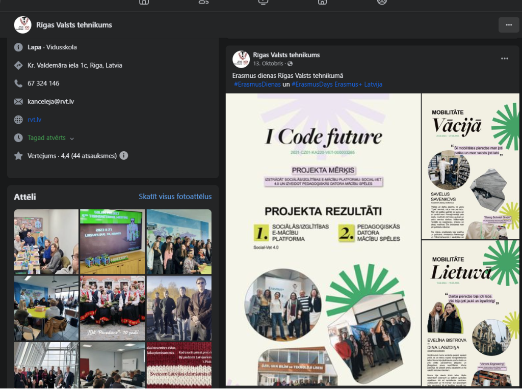 Dissemination activities of I Code the Future project in Latvia